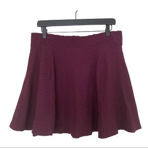 H&M Divided Maroon Purple Skater Skirt  - Size L